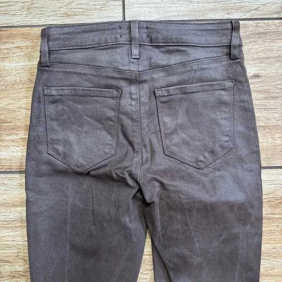 L’agence High Rise Marguerite Skinny Espresso Brown Coated Size 24 Stretch Jeans - Picture 5 of 12